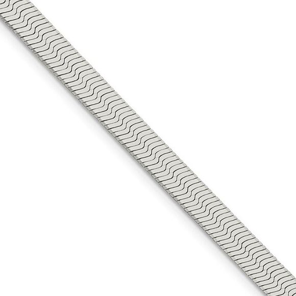 5.25mm, Sterling Silver Solid Herringbone Chain Necklace, 20 Inch - Picture 1 of 8